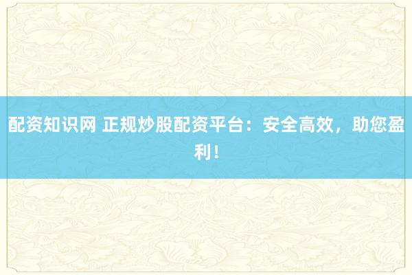 配资知识网 正规炒股配资平台：安全高效，助您盈利！