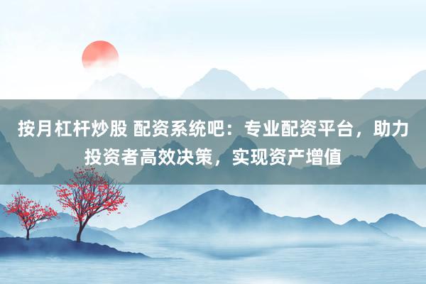 按月杠杆炒股 配资系统吧：专业配资平台，助力投资者高效决策，实现资产增值
