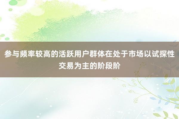 参与频率较高的活跃用户群体在处于市场以试探性交易为主的阶段阶