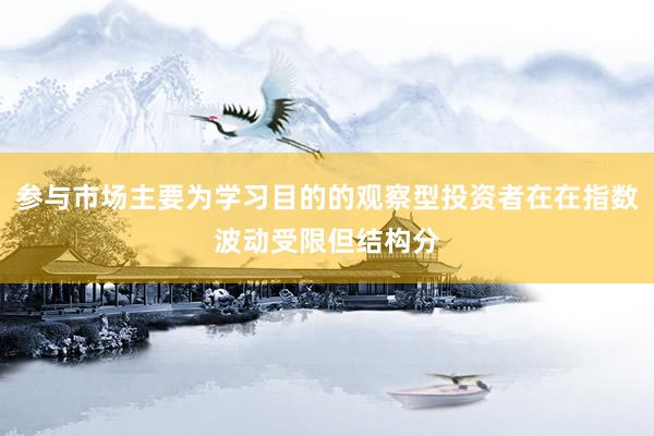 参与市场主要为学习目的的观察型投资者在在指数波动受限但结构分