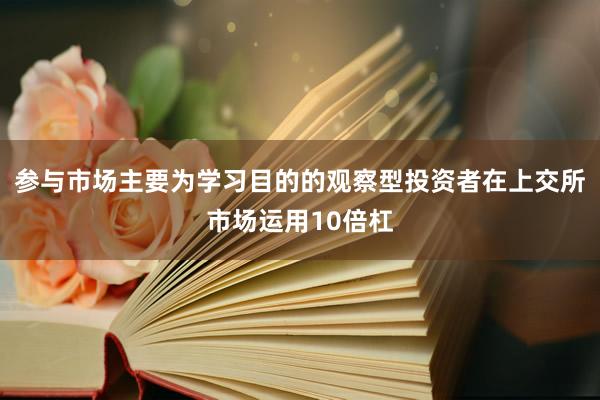 参与市场主要为学习目的的观察型投资者在上交所市场运用10倍杠