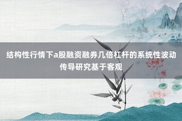 结构性行情下a股融资融券几倍杠杆的系统性波动传导研究基于客观