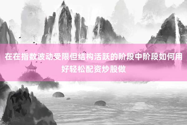 在在指数波动受限但结构活跃的阶段中阶段如何用好轻松配资炒股做
